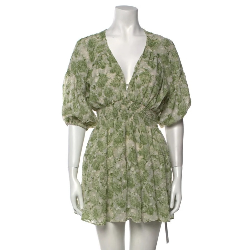 Misa Floral Green Dress